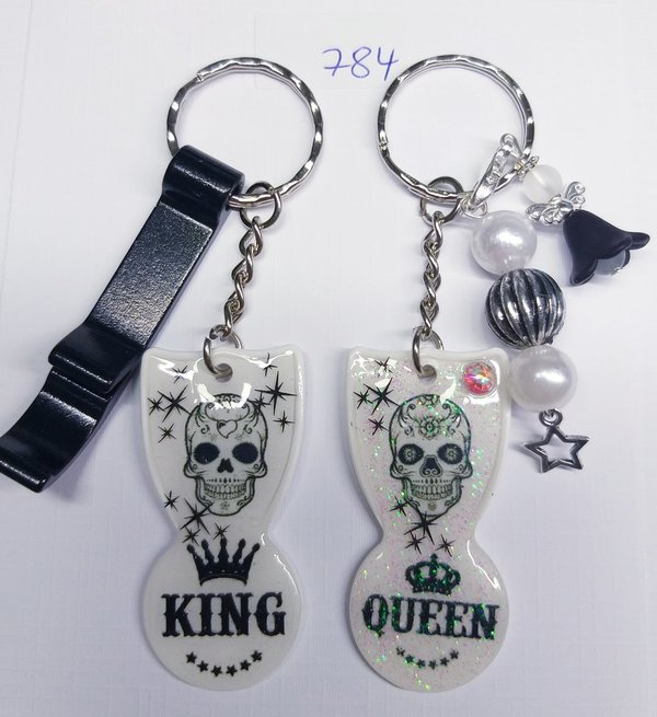 King & Queen Totenkopf  schwarz weiß